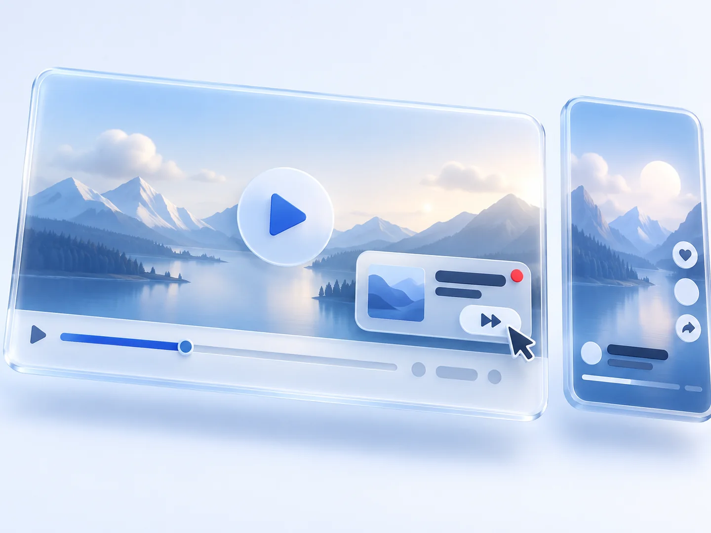 YouTube ads: a skippable ad with a countdown in the player, beside a Shorts card