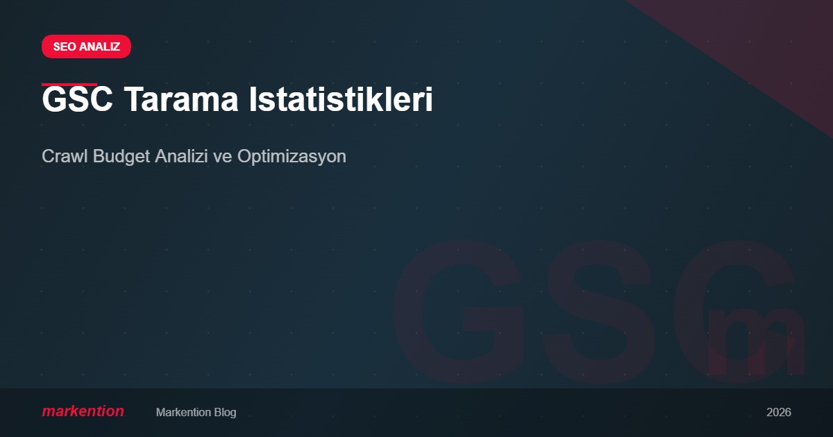 Google Search Console Tarama İstatistikleri Analizi - Markention