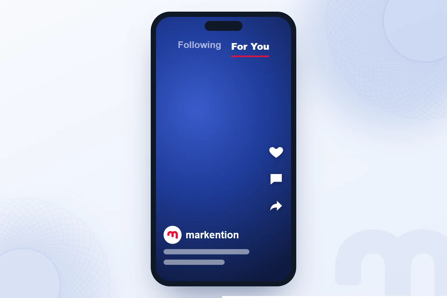 A vertical video on the For You feed on a phone, with the Following and For You tabs at the top and For You selected.