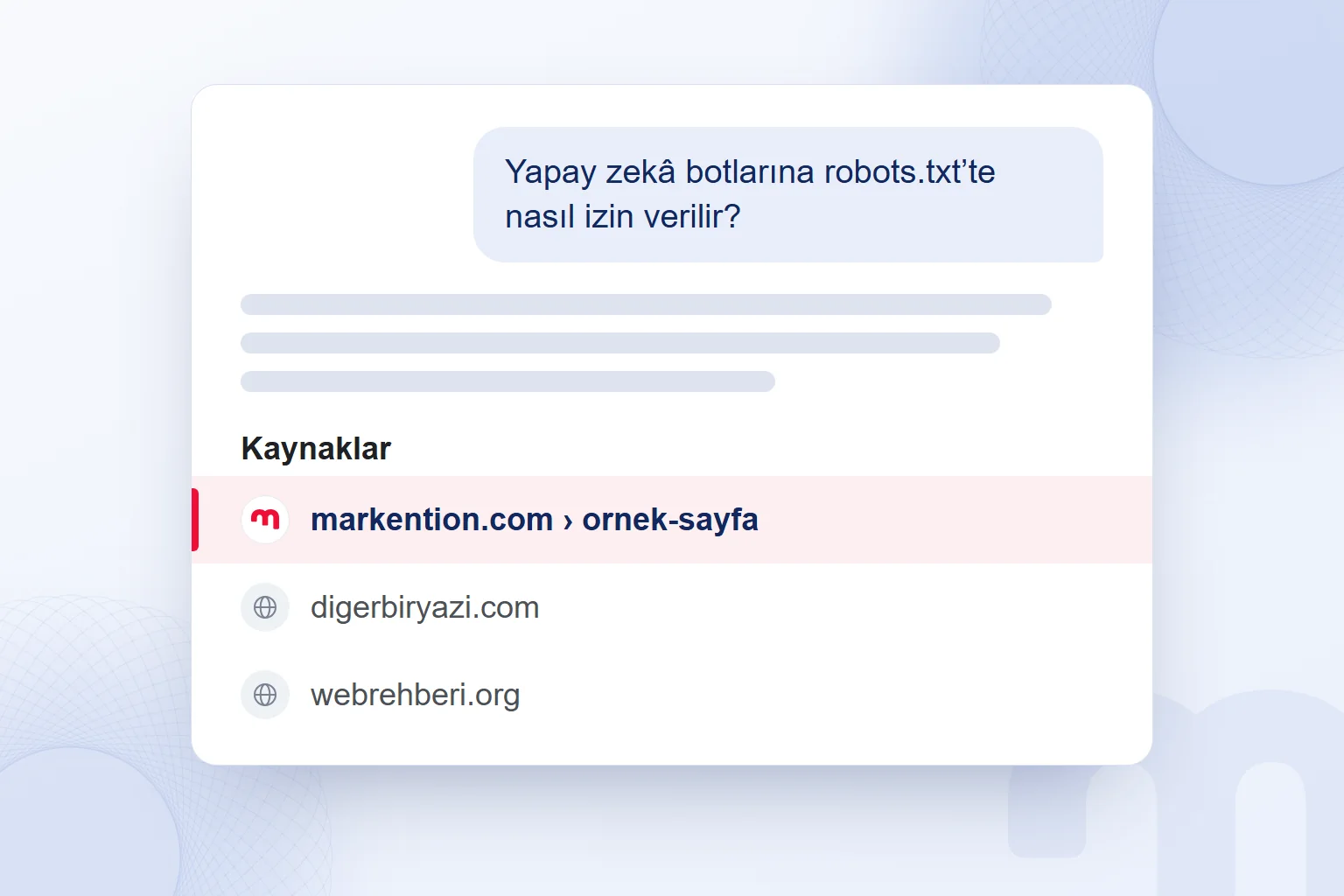 Copilot yanıtının altındaki kaynaklar: ilk kaynak markention.com, altında iki site.