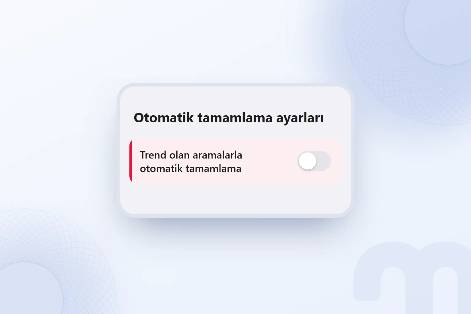 Google uygulamasında trend olan aramalarla otomatik tamamlama ayarı kapalı.
