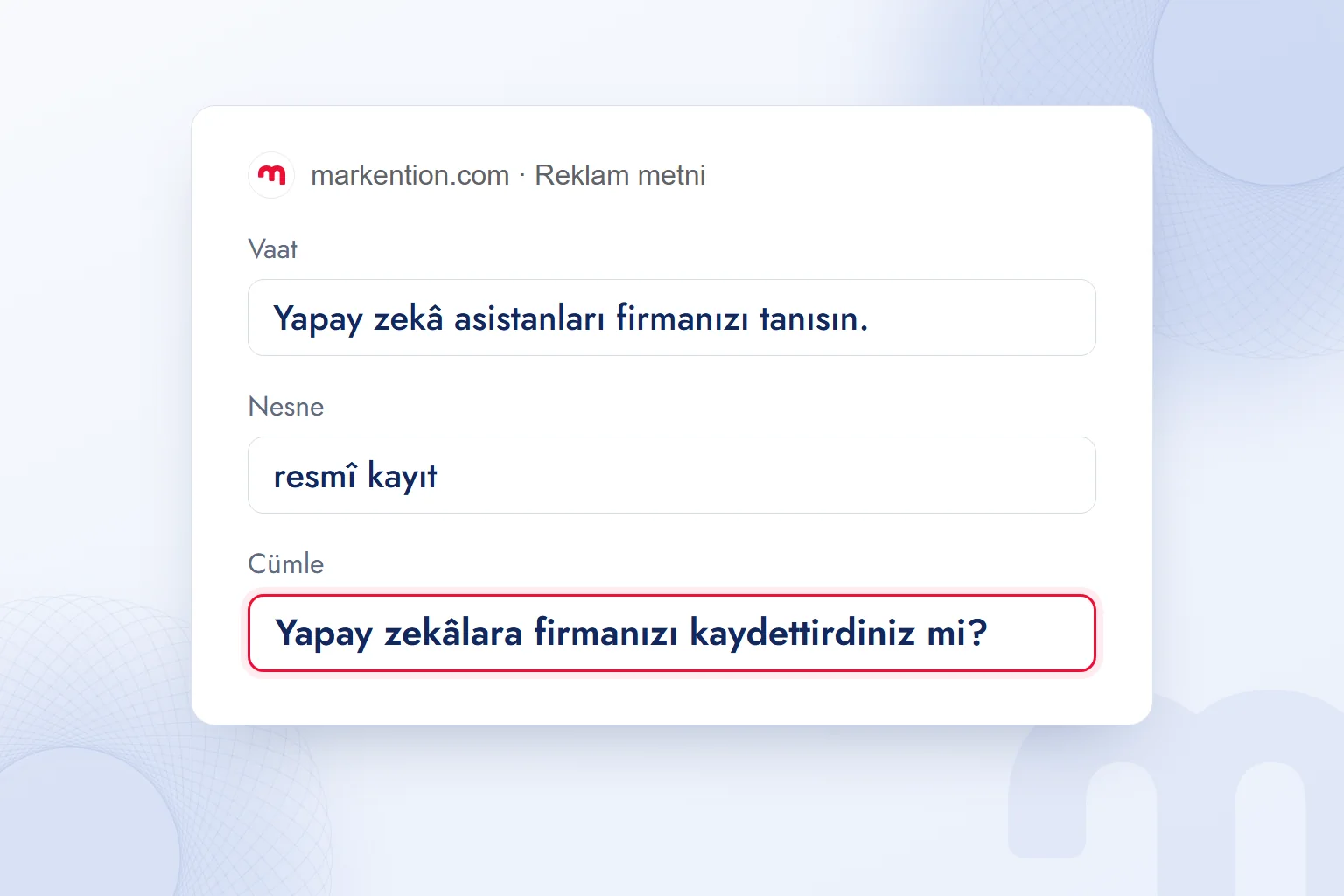 Metafor kurma kartının üç satırı: vaat, seçilen nesne ve “gibi” olmadan kurulan cümle.