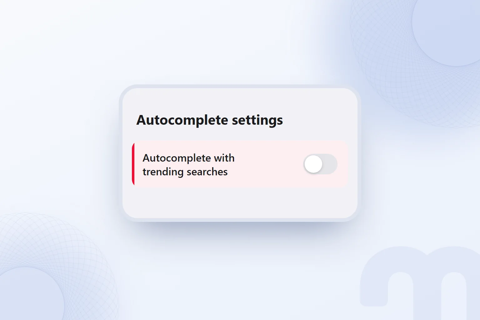 The autocomplete with trending searches setting switched off in the Google app.
