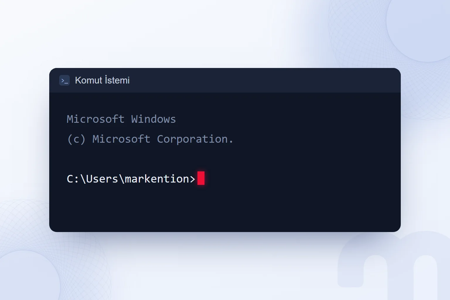 Bilgisayardaki komut istemi: Windows komut satırında kullanıcıdan girdi bekleyen satır.