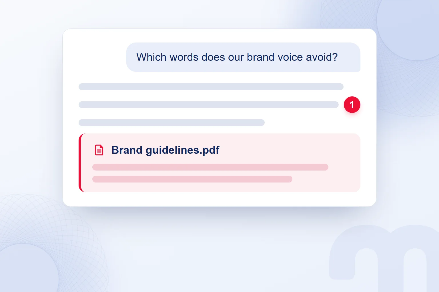 An opened citation shows the brand guidelines passage the answer came from.