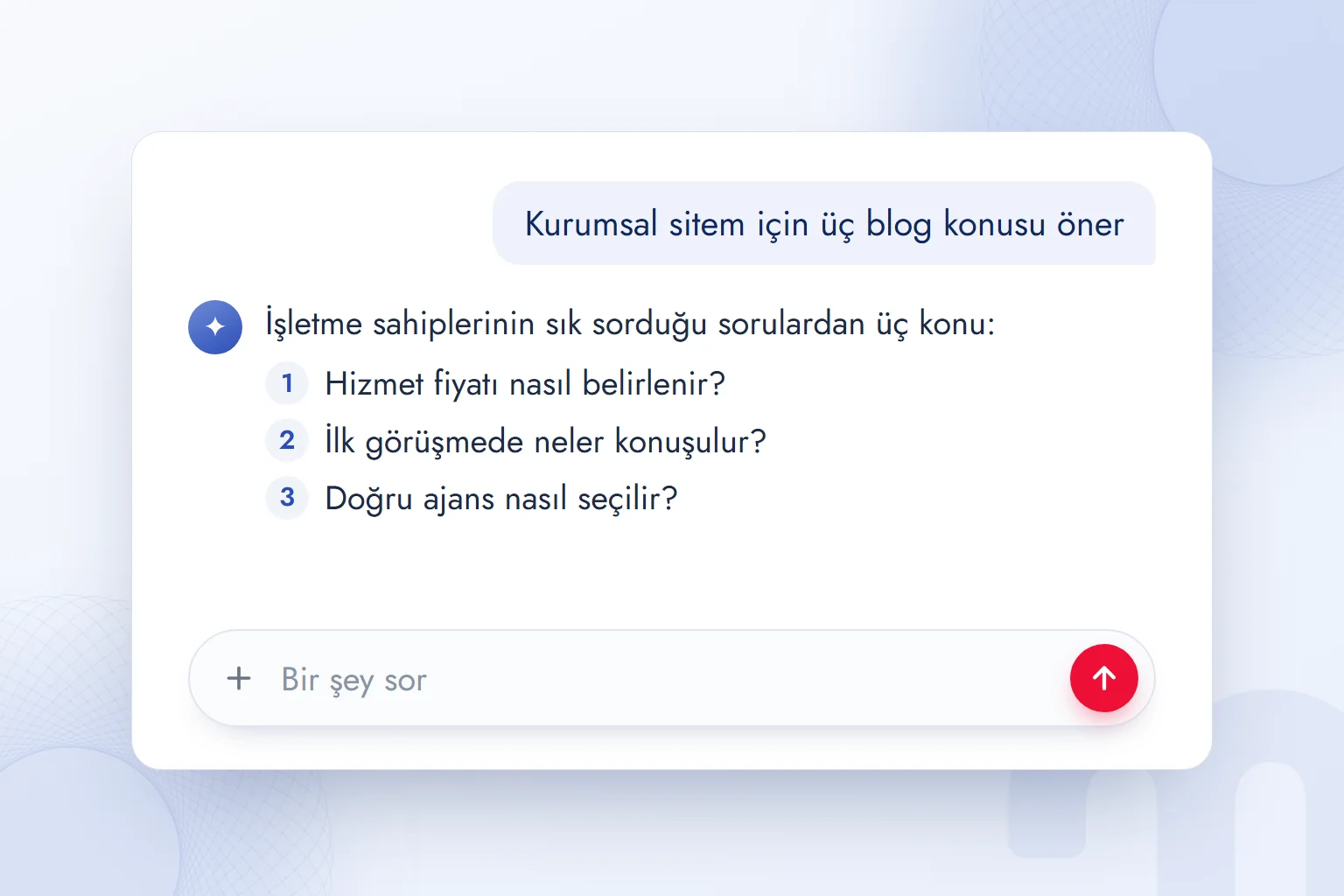 ChatGPT sohbet penceresinde Türkçe bir soru ve modelin Türkçe yanıtı.