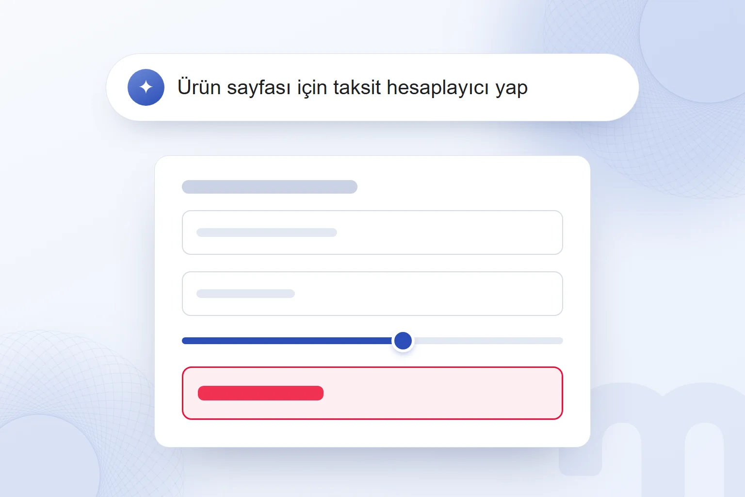 Doğal dille yazılan istek ve altında oluşan hesaplayıcı önizlemesi.