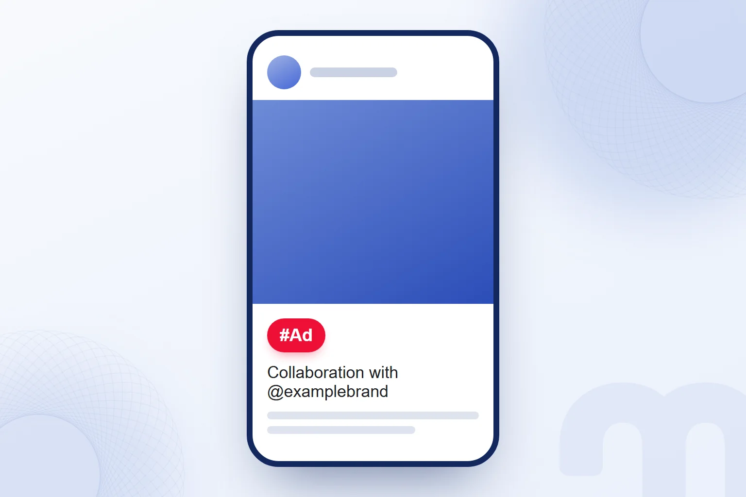 An ad label on an influencer post: a #Ad chip and a collaboration line.